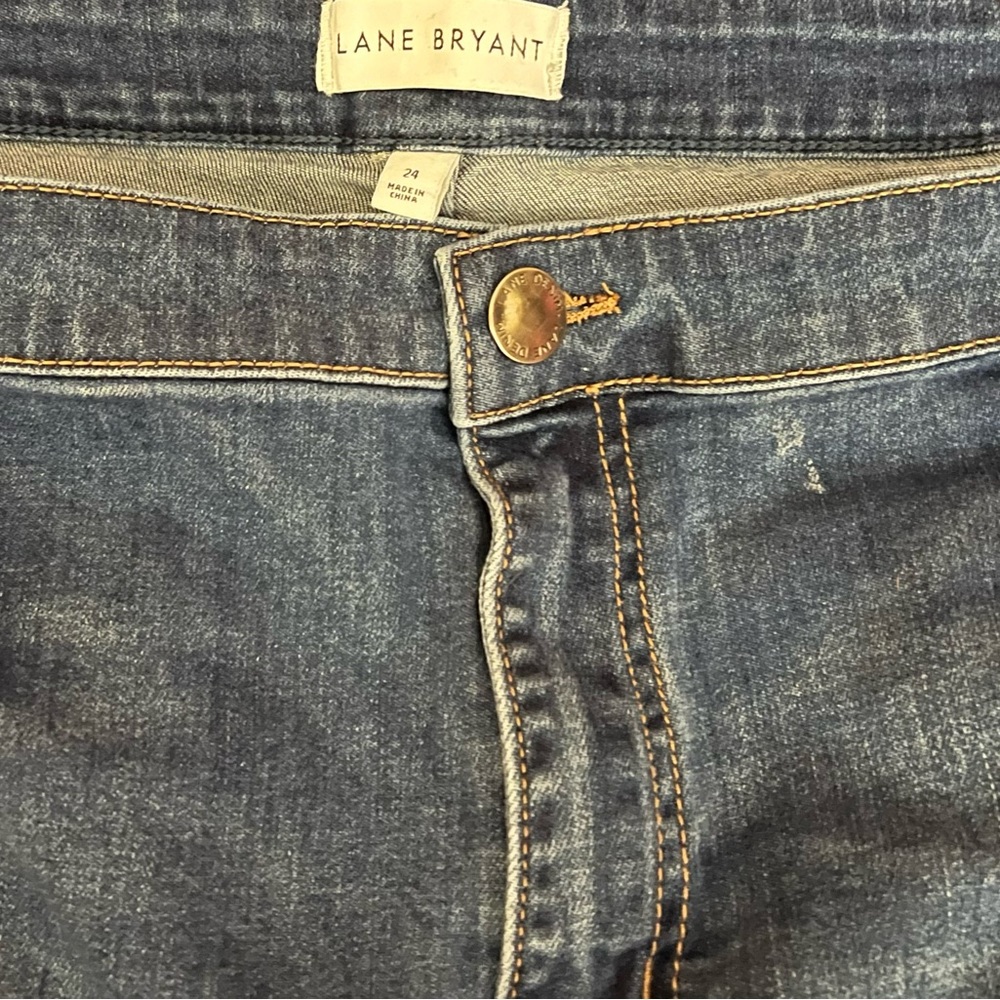Lane Bryant Denim ankle Jeans with metallic embellishments on cuffs